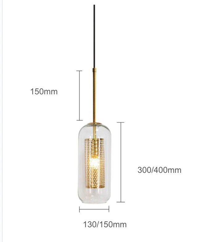 Hywel - E14 LED bulb contemporary glass suspended light