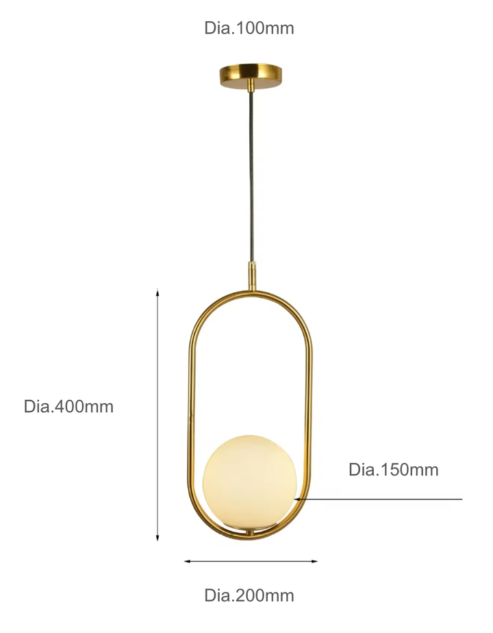 Klay - E14 LED bulb contemporary round glass suspended light