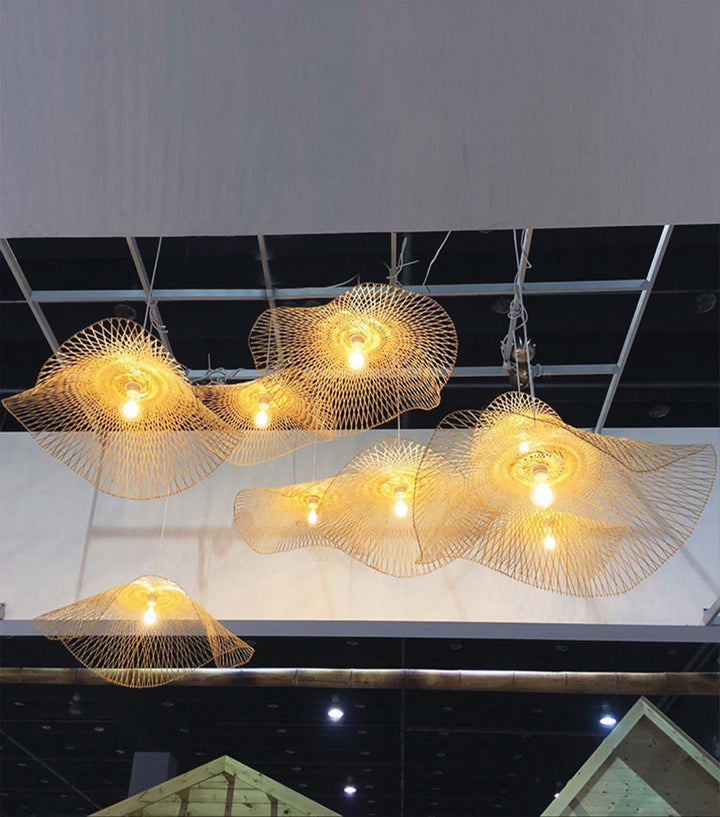 Reema - E27 LED bulb Japanese rattern round suspended light – CASAVITA