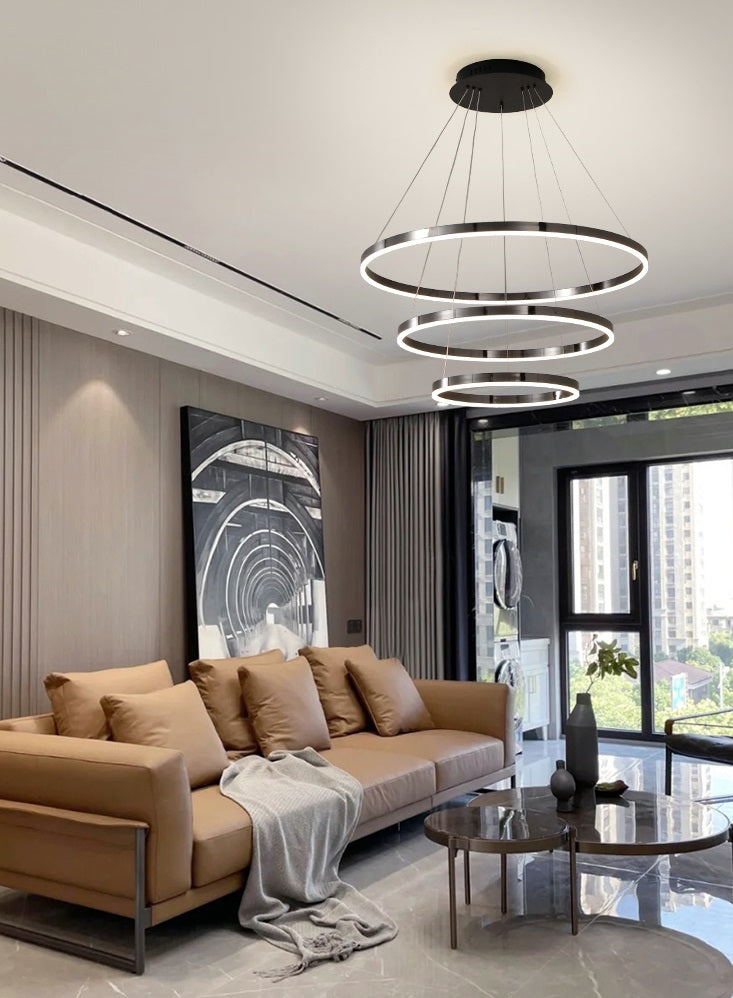 Francis - Built in LED contemporary round thin suspended light