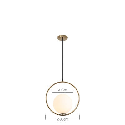 Horace - E27 LED bulb contemporary round glass suspended light