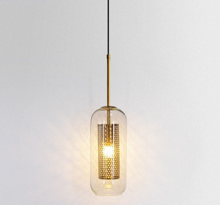 Hywel - E14 LED bulb contemporary glass suspended light