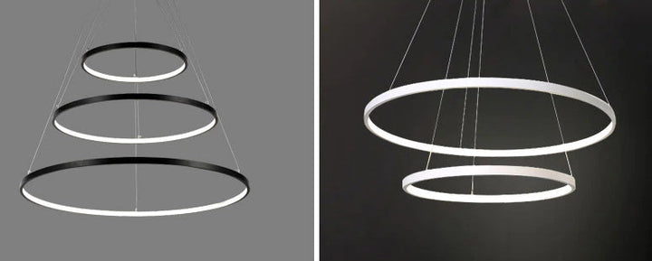 Man - Built in LED contemporary round thin suspended light