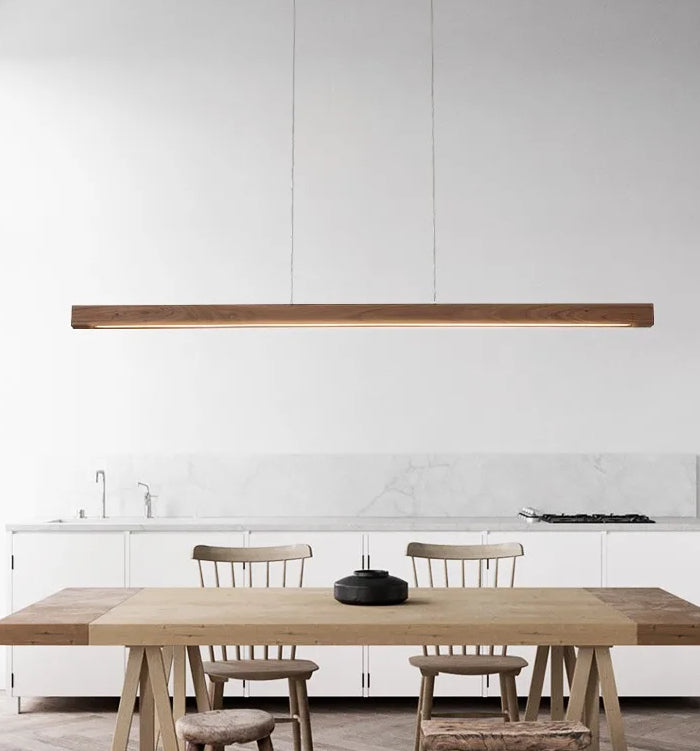 Dominika - Built in LED modern wooden linear suspended light