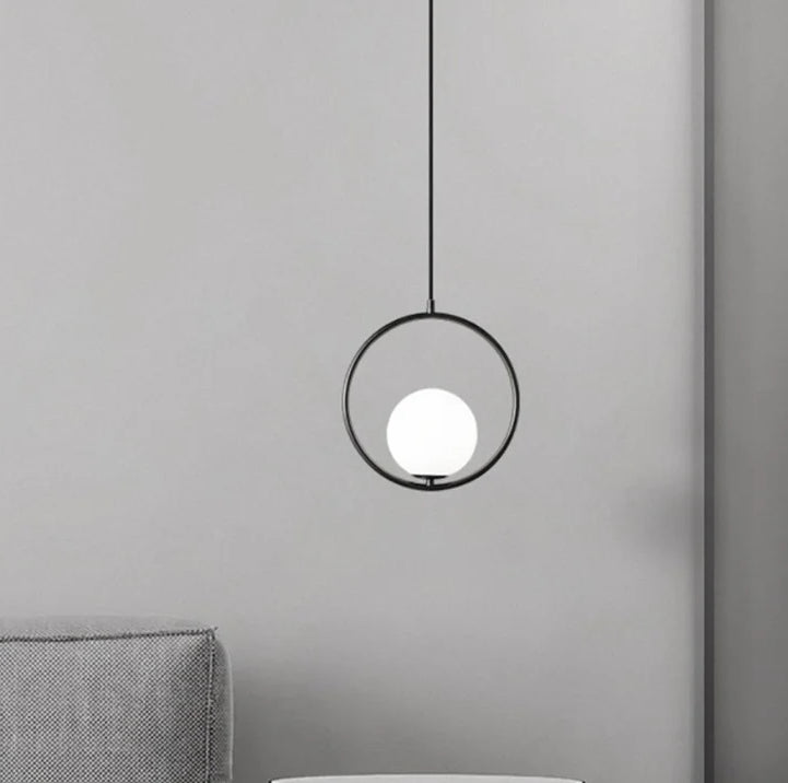 Horace - E27 LED bulb contemporary round glass suspended light