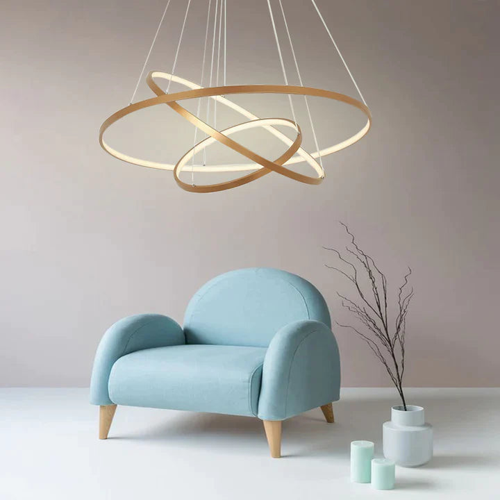 Man - Built in LED contemporary round thin suspended light